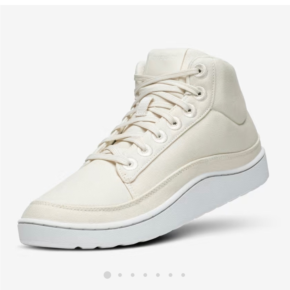 Allbirds Womens canvas pacer mid in natural white (blizzard)